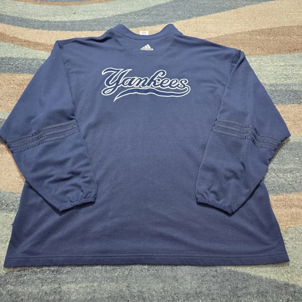 Vintage Adidas New York Yankees Quarter Zip Pullover XXL MLB Navy